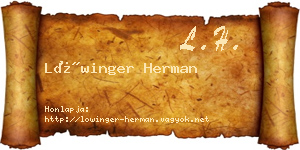 Lőwinger Herman névjegykártya